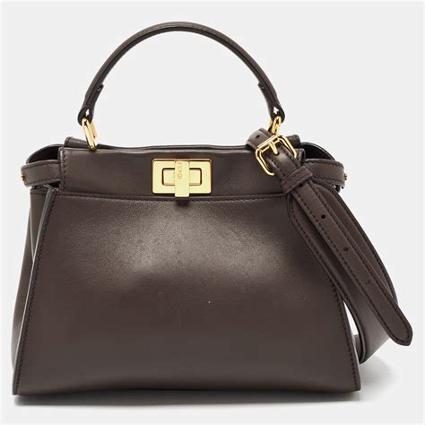 fendi peekaboo mini brown|fendi peekaboo suede.